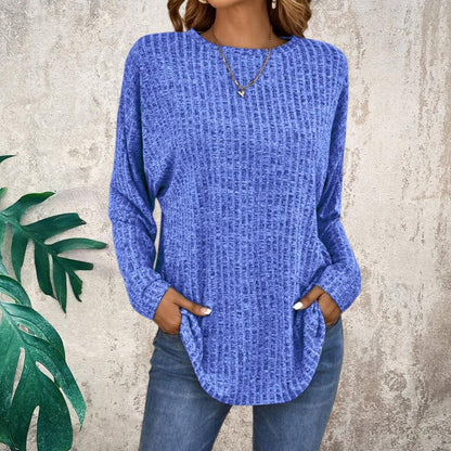Women's Casual Loose-Fit Knit Top | Soft Long Sleeve Pullover