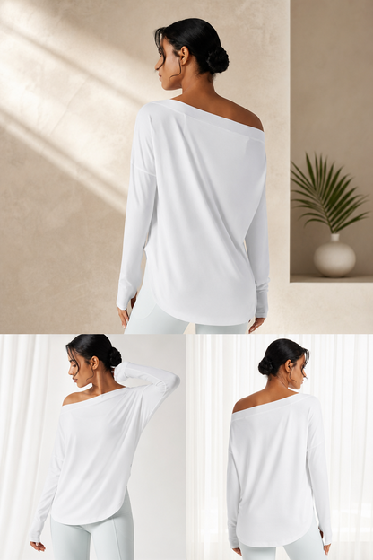 Hot Deal！🤍 One Shoulder Yoga Top with Built-in Bra ✨