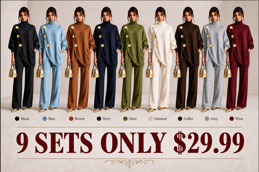 🤲 Elegant Knit Asymmetrical Button Set