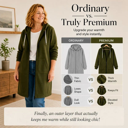 Women's Zip-Up Fleece Hoodie | Cozy Casual Hooded Sweatshirt Jacket
