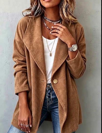 🤲LAST DAY SAVE 49% ⏰Single-button Corduroy Jacket With Oversized Lapels