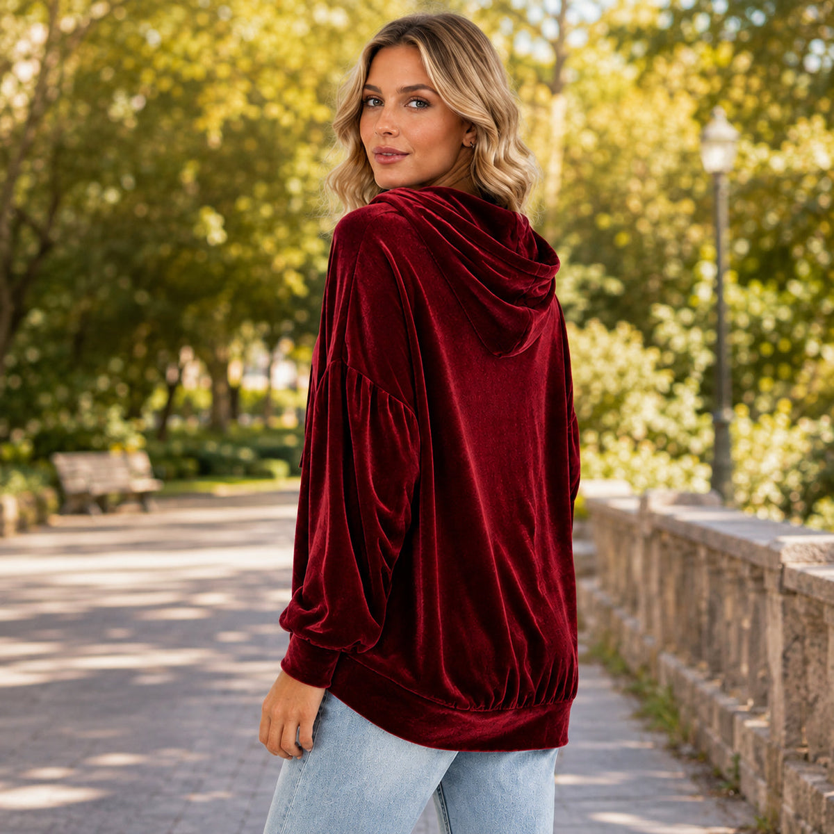 🤲🔥Limited-Time Promotion Women's Loose Velvet Drawstring Hoodie