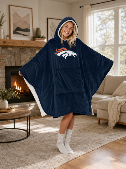 🌸🔥New Arrival🛌Wearable Hooded Blanket with Logo Patch, 60" x 80"🧶