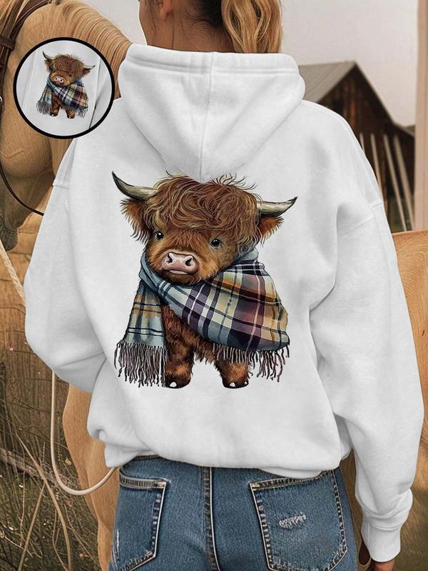 Women's Cute Cow Graphic Sweatshirt | Cozy Casual Crewneck Pullover