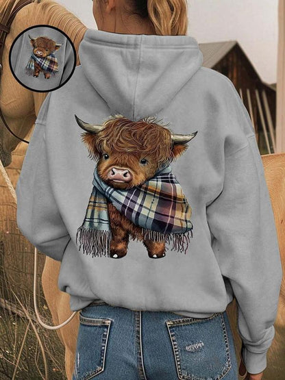 Women's Cute Cow Graphic Sweatshirt | Cozy Casual Crewneck Pullover