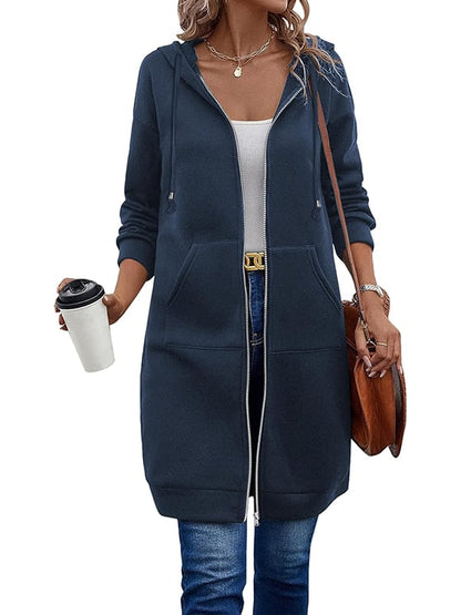 Women's Zip-Up Fleece Hoodie | Cozy Casual Hooded Sweatshirt Jacket