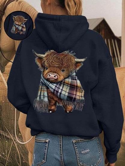 Women's Cute Cow Graphic Sweatshirt | Cozy Casual Crewneck Pullover