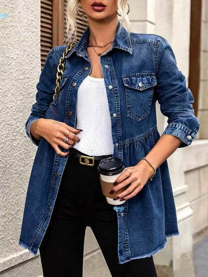 🤲LAST DAY SAVE 49% ⏰Women's Long-sleeve Casual Loose-fit Denim Shirt With Collar