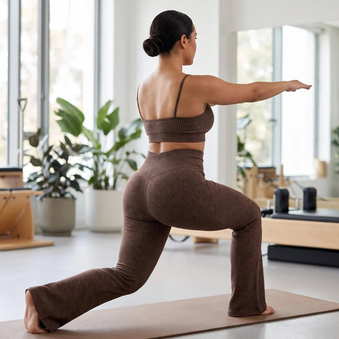 Women's High Waist Flared Leggings | Tummy Control Yoga Pants