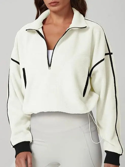 💥Women's Half-Zip Sherpa Pullover - Cozy Fleece Long Sleeve Sweatshirt
