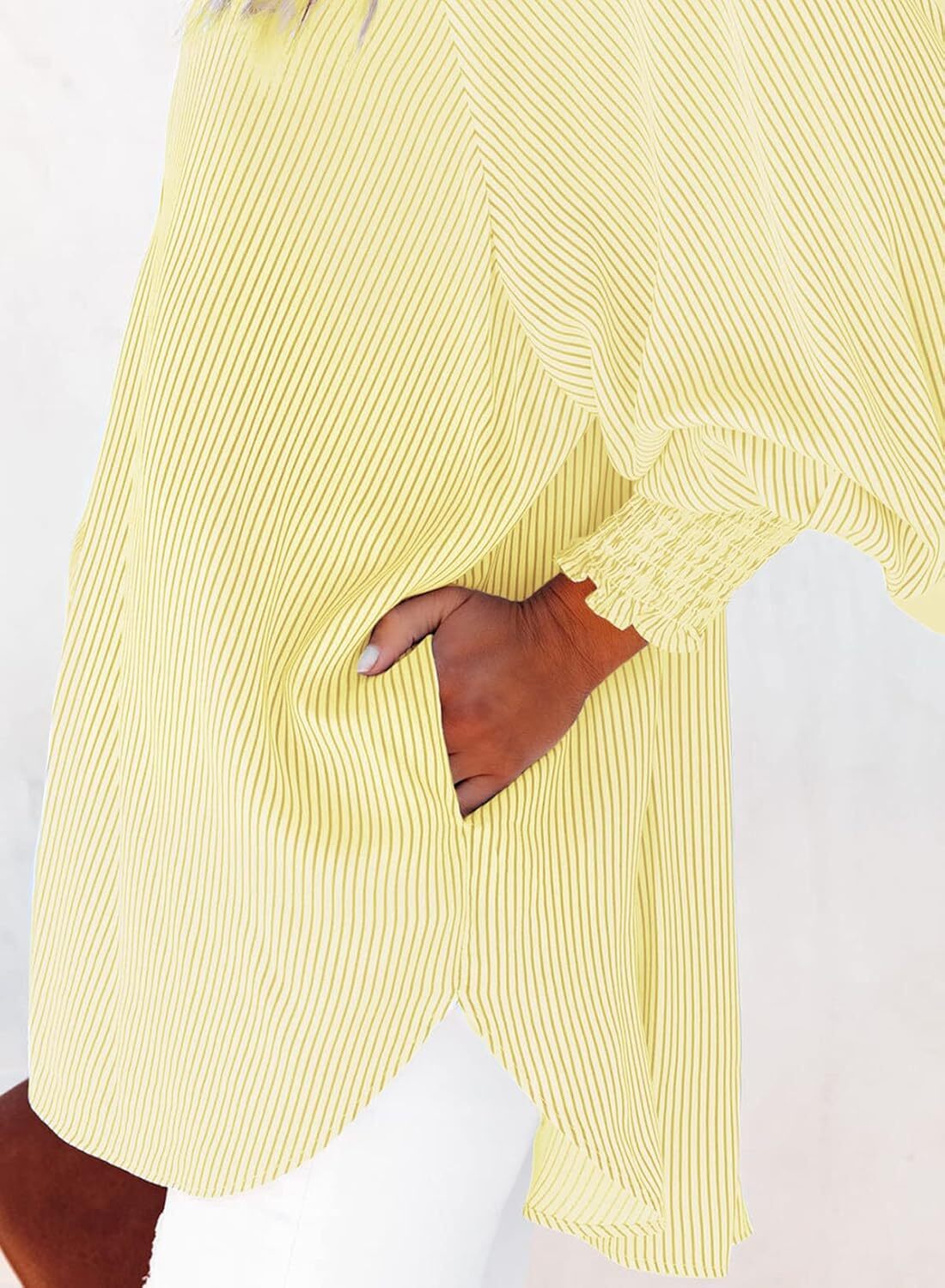 Women's Striped Oversized Button Down Shirt | Casual Long Sleeve Top