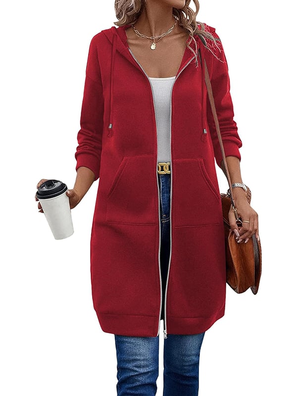 Women's Zip-Up Fleece Hoodie | Cozy Casual Hooded Sweatshirt Jacket