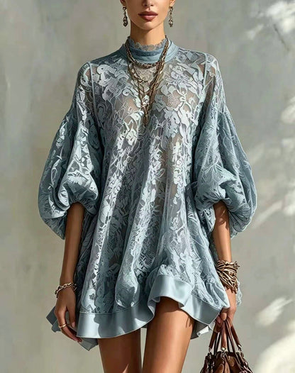 🤲LAST DAY SAVE 49% ⏰Stylish And Elegant Floral Lace Loose Mini Dress