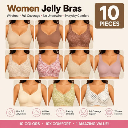 🤲⌛Limited-Time Offer - Women Jelly Bras Wirefree Full Coverage No Underwire
