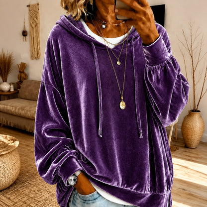 🤲🔥Limited-Time Promotion Women's Loose Velvet Drawstring Hoodie