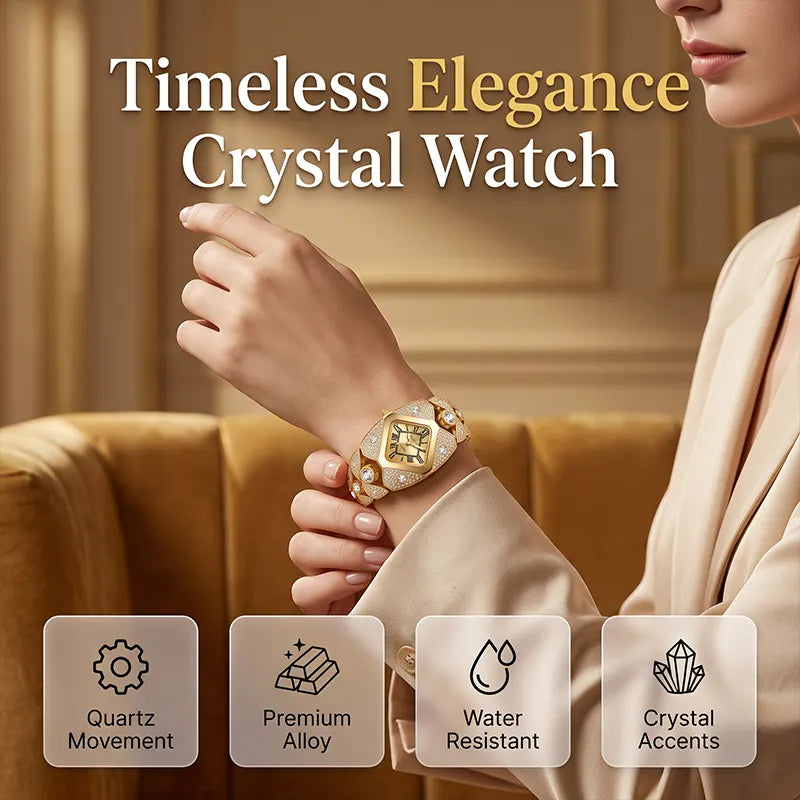 Crystal Bracelet Watch – Diamond-Shaped Dial