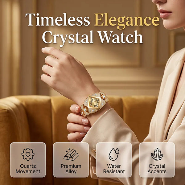 Crystal Bracelet Watch – Diamond-Shaped Dial