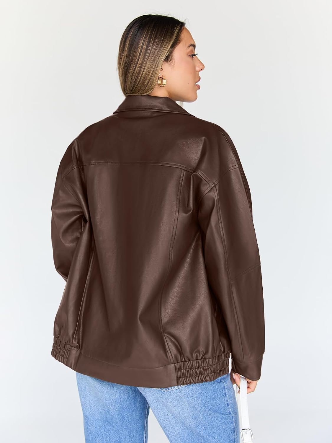💥Limited Stock Sale | Women's Faux Leather Moto Jacket - Stylish Oversized Outerwear