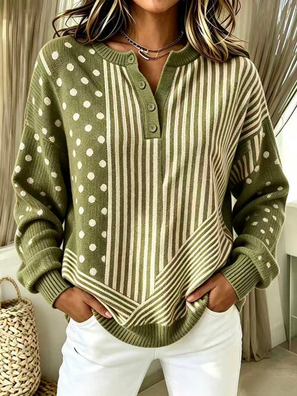 🤲LAST DAY SAVE 49% ⏰Chic Vibrant Orange Mixed-pattern Knit Sweater
