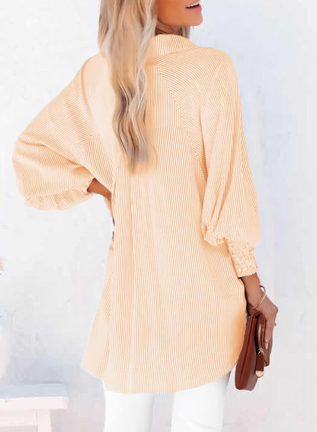 Women's Striped Oversized Button Down Shirt | Casual Long Sleeve Top