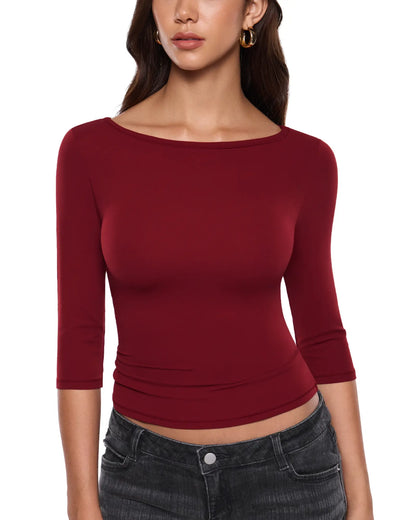 💥 Factory Direct Sale | Women's 3/4 Sleeve Slim-Fit Tops