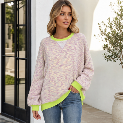 🌸🌸 Women Striped Oversized Pullover 🤎✨