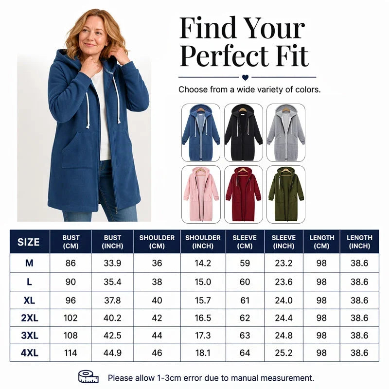 Women's Zip-Up Fleece Hoodie | Cozy Casual Hooded Sweatshirt Jacket