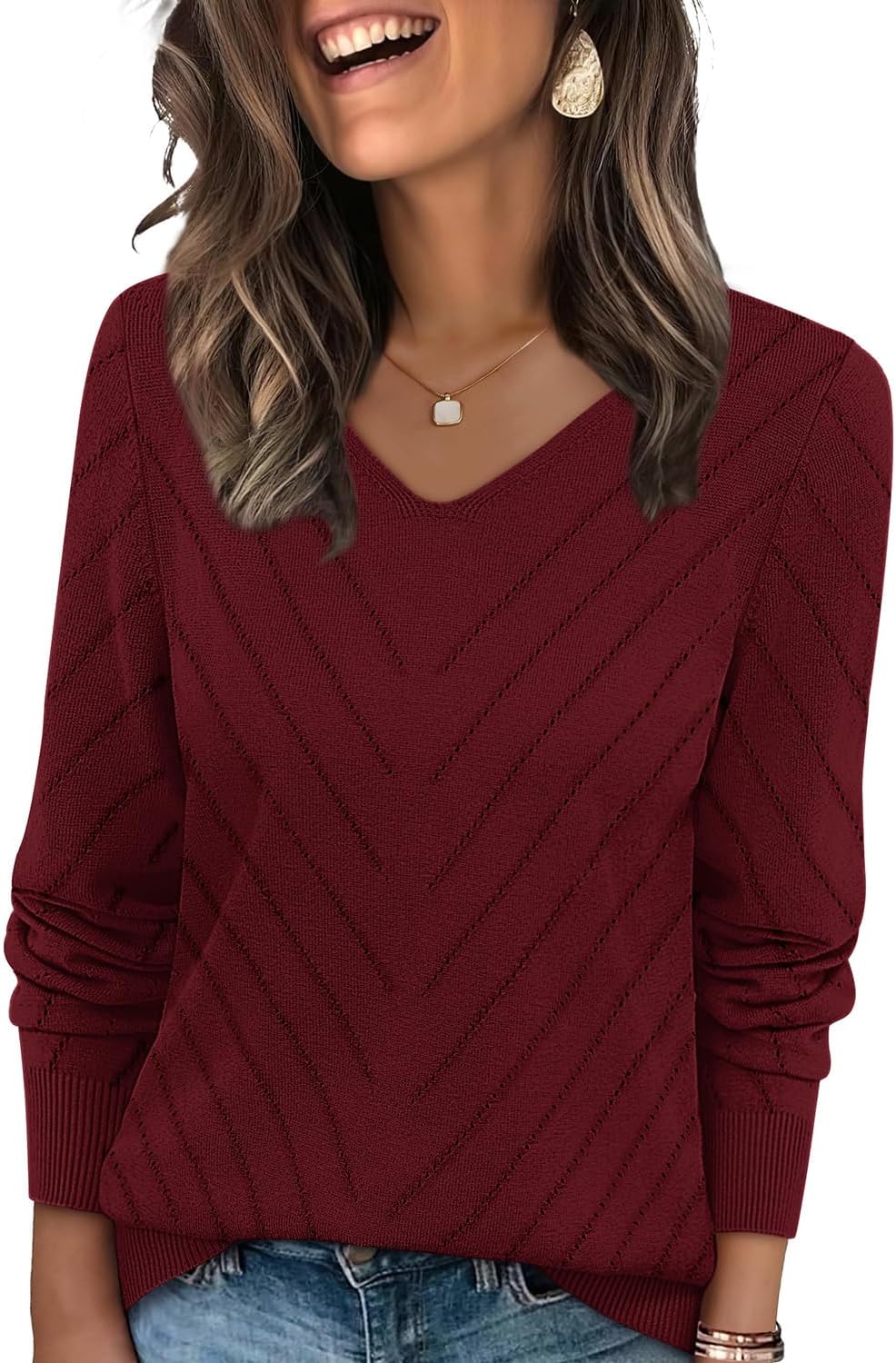 🌸🌸 WIHOLL V-Neck Knit Sweater ✨🍂
