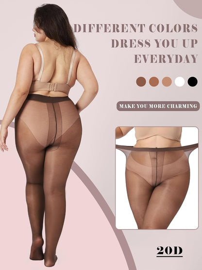 💥Special Offer | Women's Ultra Thin Sheer Tights - Plus Size Everyday Pantyhose