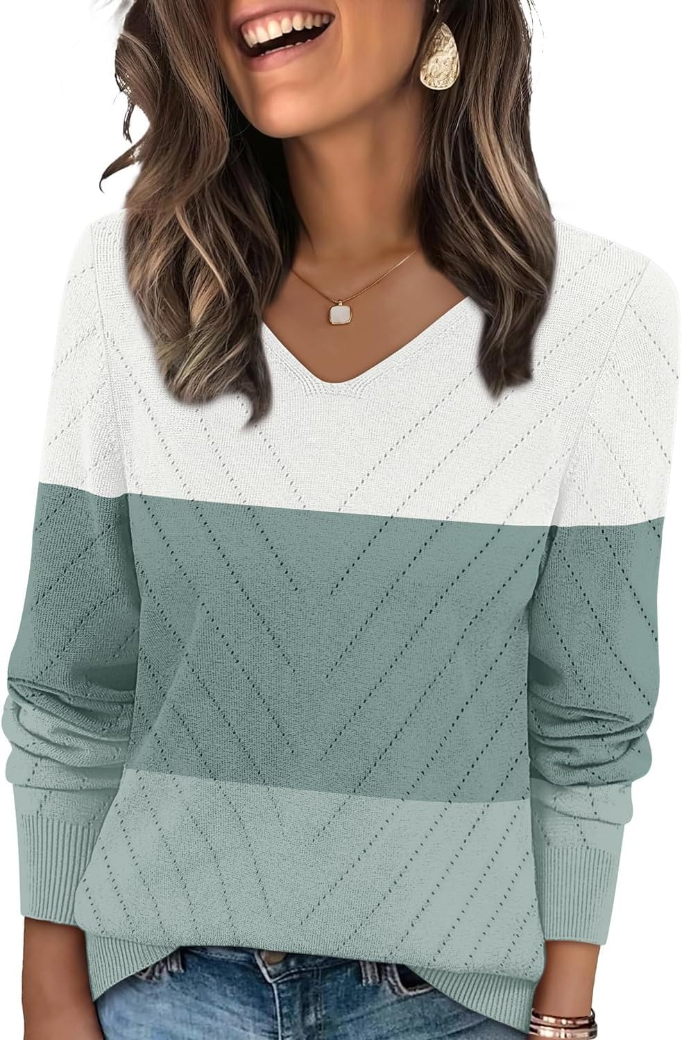 🌸🌸 WIHOLL V-Neck Knit Sweater ✨🍂