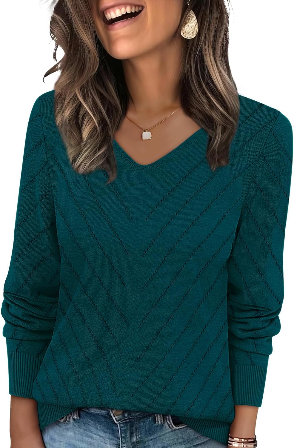 🌸🌸 WIHOLL V-Neck Knit Sweater ✨🍂