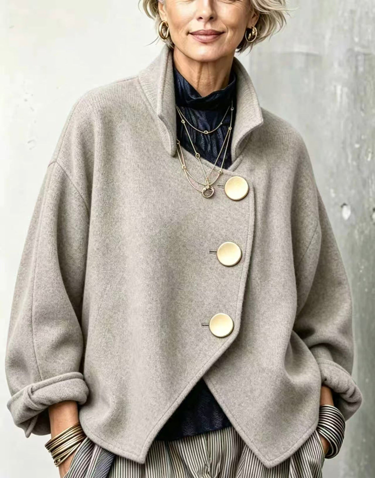 🤲LAST DAY SAVE 49% ⏰Casual Asymmetrical Wool Blend Jacket