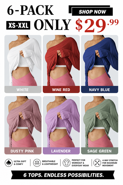Hot Deal！🤍 One Shoulder Yoga Top with Built-in Bra ✨