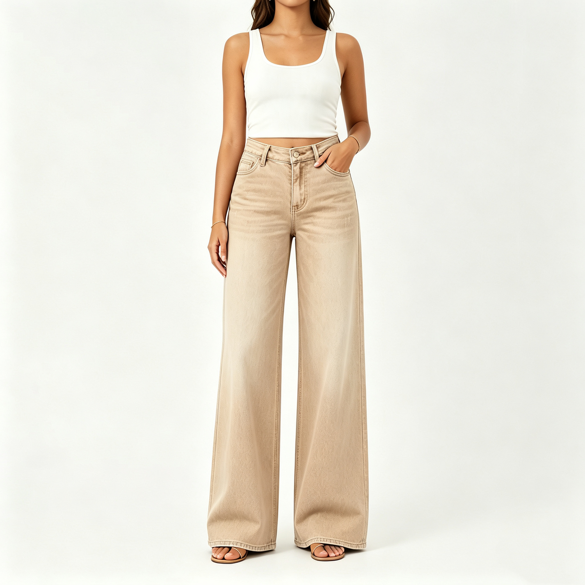 🤲Rise Baggy Stretchy Wide Leg Jeans