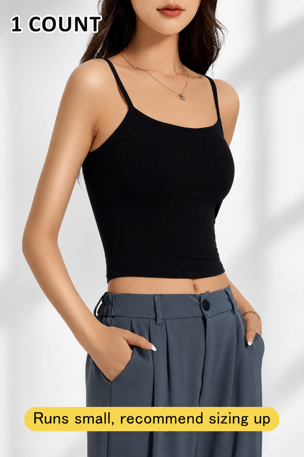 🔥CLEARANCE！👕 Solid Sleeveless Crop Tank Top 🤍