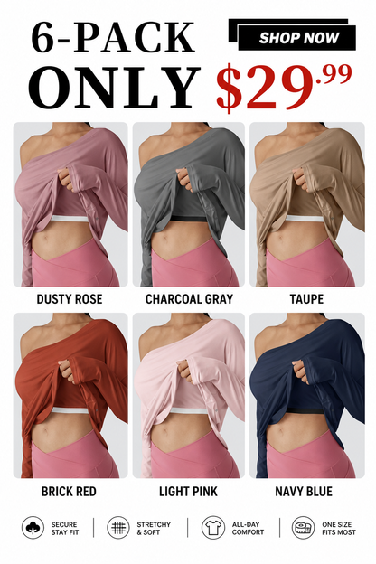 Hot Deal！🤍 One Shoulder Yoga Top with Built-in Bra ✨