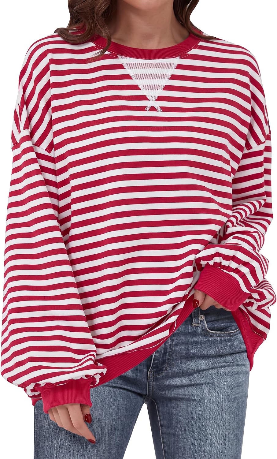 🌸🌸 Women Striped Oversized Pullover 🤎✨