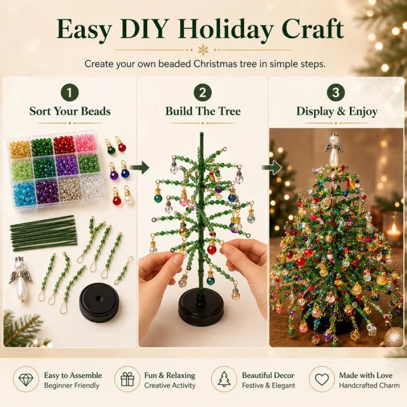 DIY Beaded Christmas Tree Kit – Create Your Own Holiday Decoration