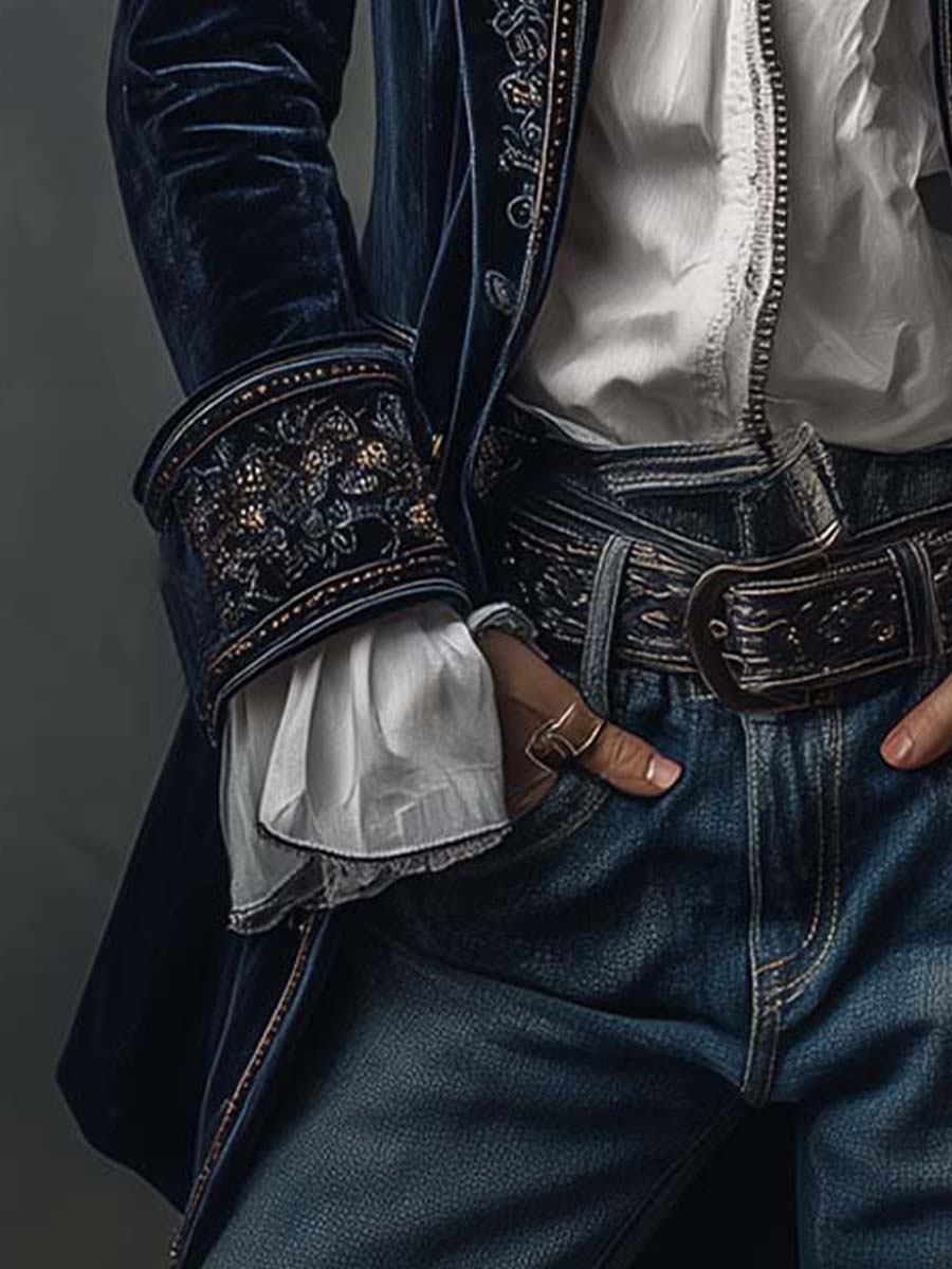 Women's Embroidered Longline Jacket | Elegant Casual Layering Coat