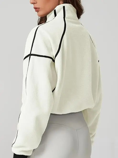 💥Women's Half-Zip Sherpa Pullover - Cozy Fleece Long Sleeve Sweatshirt