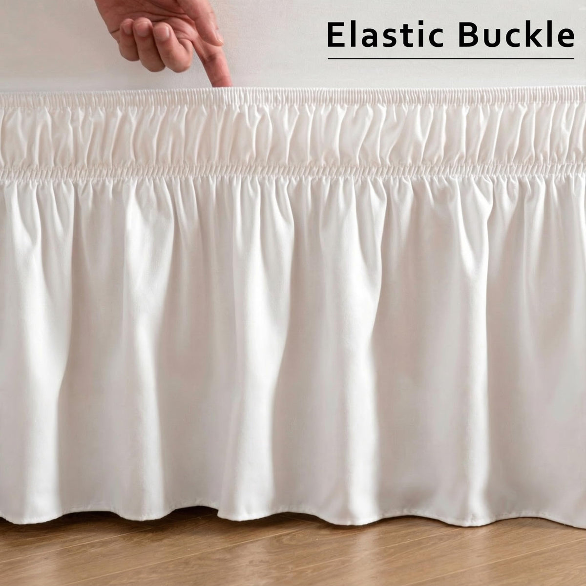 Adjustable Ruffle Bed Skirt – Easy Wrap-Around Elastic Design