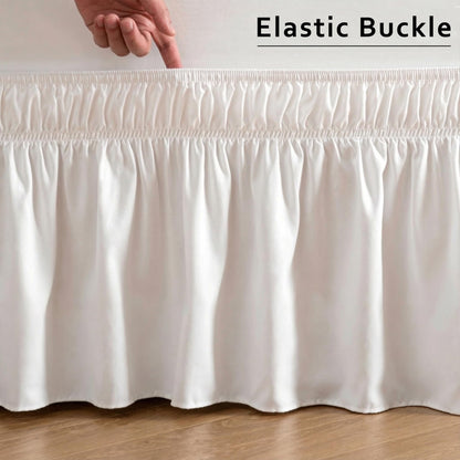 Adjustable Ruffle Bed Skirt – Easy Wrap-Around Elastic Design