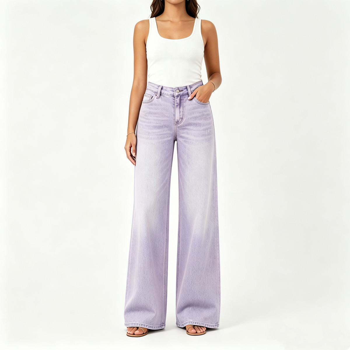 🤲Rise Baggy Stretchy Wide Leg Jeans