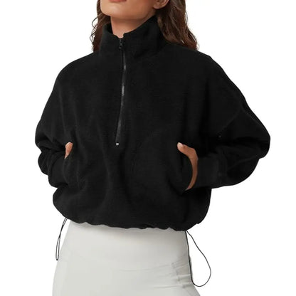 💥Women's Half-Zip Sherpa Pullover - Cozy Fleece Long Sleeve Sweatshirt
