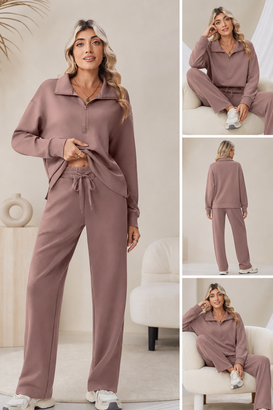🌸🌸SALE！2-Piece Half Zip Tracksuit Set ✨