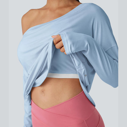 Hot Deal！🤍 One Shoulder Yoga Top with Built-in Bra ✨