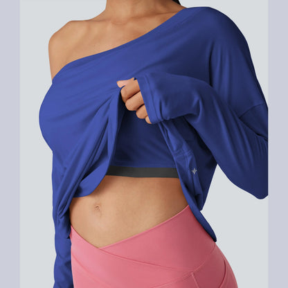 Hot Deal！🤍 One Shoulder Yoga Top with Built-in Bra ✨
