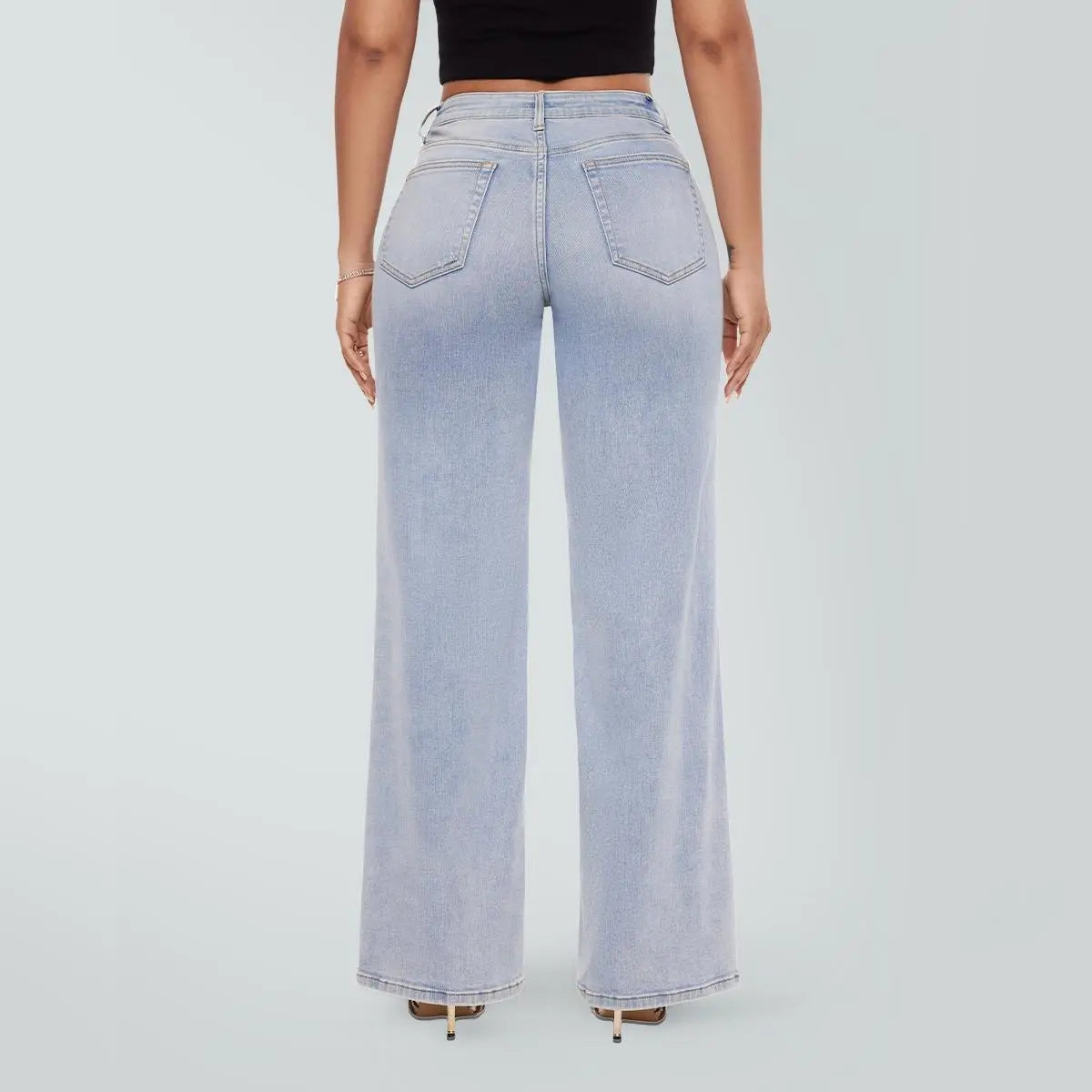 🤲Rise Baggy Stretchy Wide Leg Jeans