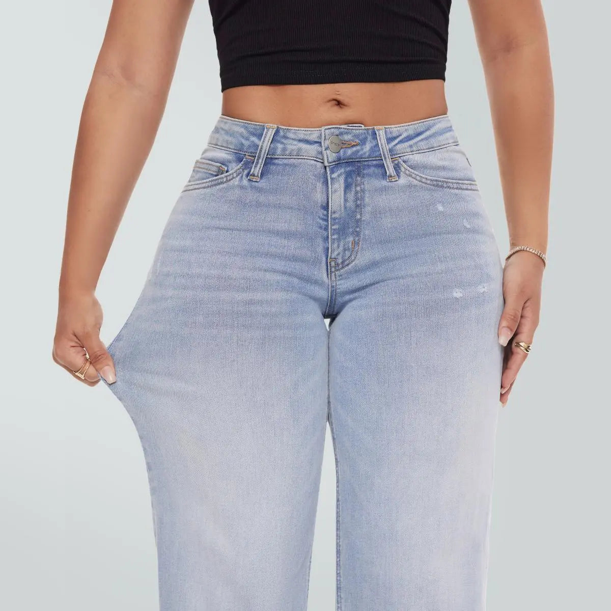 🤲Rise Baggy Stretchy Wide Leg Jeans