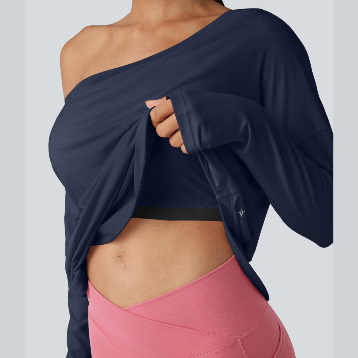 Hot Deal！🤍 One Shoulder Yoga Top with Built-in Bra ✨